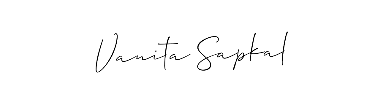 Also You can easily find your signature by using the search form. We will create Vanita Sapkal name handwritten signature images for you free of cost using Allison_Script sign style. Vanita Sapkal signature style 2 images and pictures png