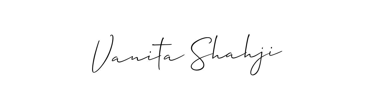 How to make Vanita Shahji signature? Allison_Script is a professional autograph style. Create handwritten signature for Vanita Shahji name. Vanita Shahji signature style 2 images and pictures png