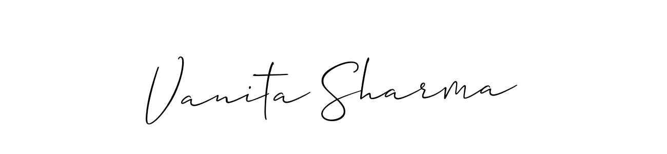 Make a beautiful signature design for name Vanita Sharma. With this signature (Allison_Script) style, you can create a handwritten signature for free. Vanita Sharma signature style 2 images and pictures png