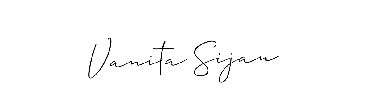 Make a short Vanita Sijan signature style. Manage your documents anywhere anytime using Allison_Script. Create and add eSignatures, submit forms, share and send files easily. Vanita Sijan signature style 2 images and pictures png