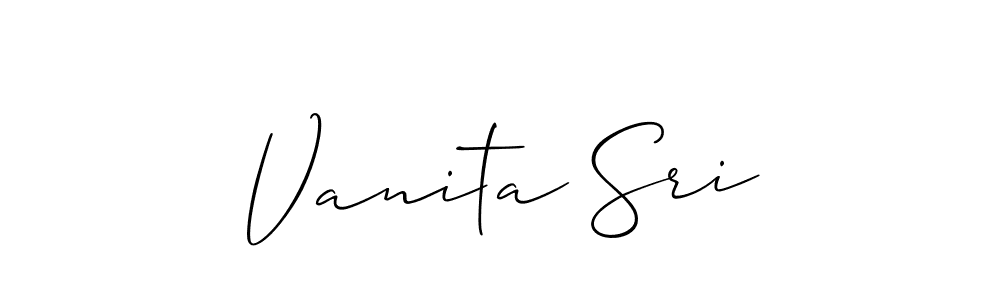 You should practise on your own different ways (Allison_Script) to write your name (Vanita Sri) in signature. don't let someone else do it for you. Vanita Sri signature style 2 images and pictures png