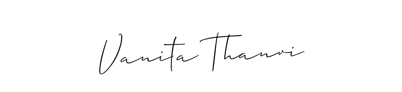 You should practise on your own different ways (Allison_Script) to write your name (Vanita Thanvi) in signature. don't let someone else do it for you. Vanita Thanvi signature style 2 images and pictures png