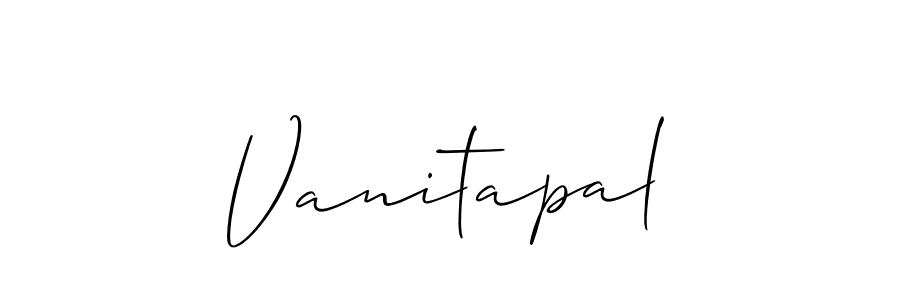 Allison_Script is a professional signature style that is perfect for those who want to add a touch of class to their signature. It is also a great choice for those who want to make their signature more unique. Get Vanitapal name to fancy signature for free. Vanitapal signature style 2 images and pictures png