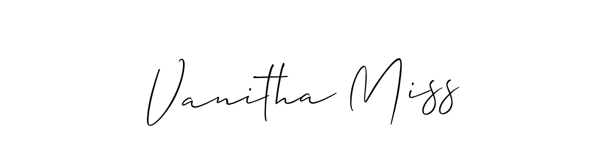 if you are searching for the best signature style for your name Vanitha Miss. so please give up your signature search. here we have designed multiple signature styles  using Allison_Script. Vanitha Miss signature style 2 images and pictures png