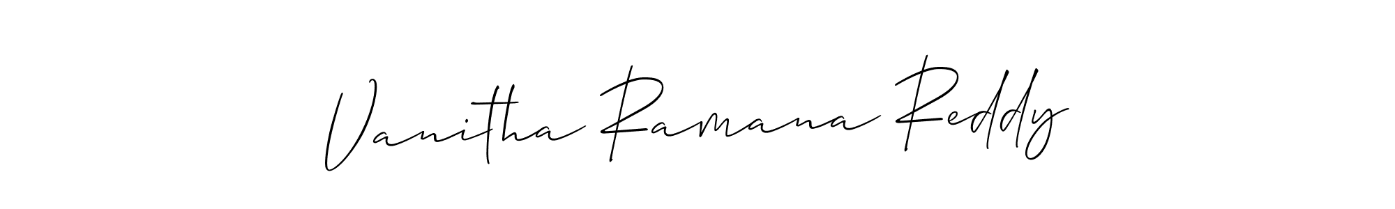 It looks lik you need a new signature style for name Vanitha Ramana Reddy. Design unique handwritten (Allison_Script) signature with our free signature maker in just a few clicks. Vanitha Ramana Reddy signature style 2 images and pictures png