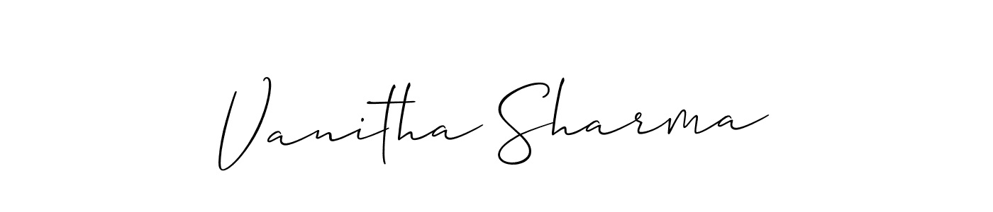 Vanitha Sharma stylish signature style. Best Handwritten Sign (Allison_Script) for my name. Handwritten Signature Collection Ideas for my name Vanitha Sharma. Vanitha Sharma signature style 2 images and pictures png