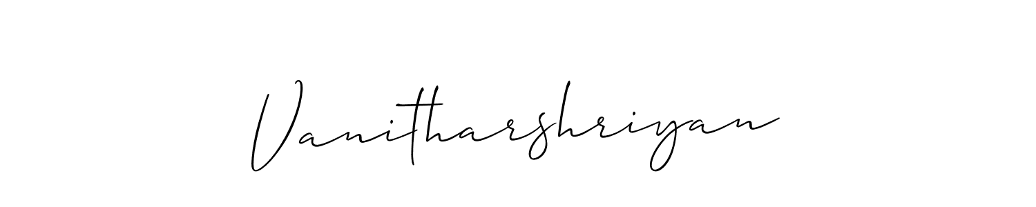 Make a beautiful signature design for name Vanitharshriyan. With this signature (Allison_Script) style, you can create a handwritten signature for free. Vanitharshriyan signature style 2 images and pictures png