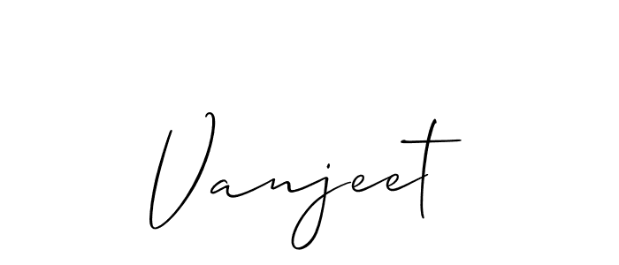The best way (Allison_Script) to make a short signature is to pick only two or three words in your name. The name Vanjeet include a total of six letters. For converting this name. Vanjeet signature style 2 images and pictures png