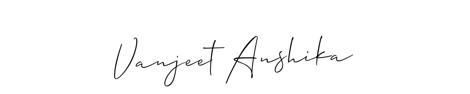 Also we have Vanjeet Anshika name is the best signature style. Create professional handwritten signature collection using Allison_Script autograph style. Vanjeet Anshika signature style 2 images and pictures png