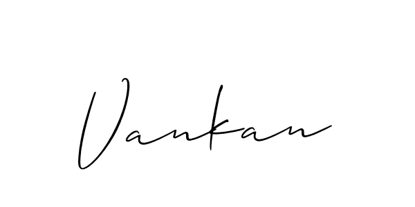 Use a signature maker to create a handwritten signature online. With this signature software, you can design (Allison_Script) your own signature for name Vankan. Vankan signature style 2 images and pictures png