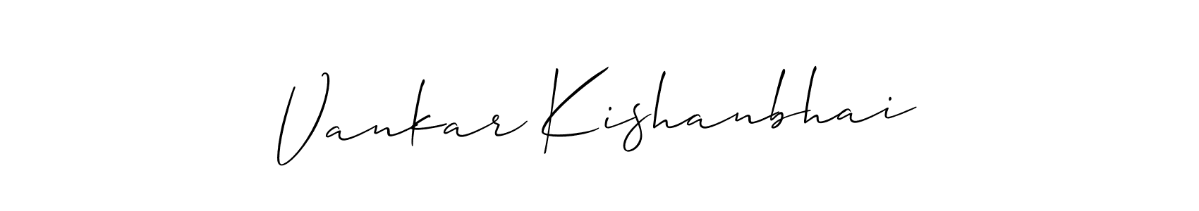 Design your own signature with our free online signature maker. With this signature software, you can create a handwritten (Allison_Script) signature for name Vankar Kishanbhai. Vankar Kishanbhai signature style 2 images and pictures png