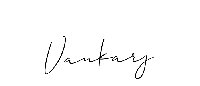 Use a signature maker to create a handwritten signature online. With this signature software, you can design (Allison_Script) your own signature for name Vankarj. Vankarj signature style 2 images and pictures png