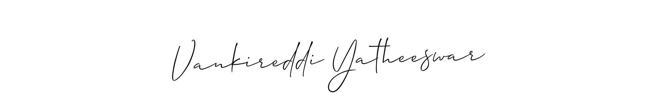 It looks lik you need a new signature style for name Vankireddi Yatheeswar. Design unique handwritten (Allison_Script) signature with our free signature maker in just a few clicks. Vankireddi Yatheeswar signature style 2 images and pictures png