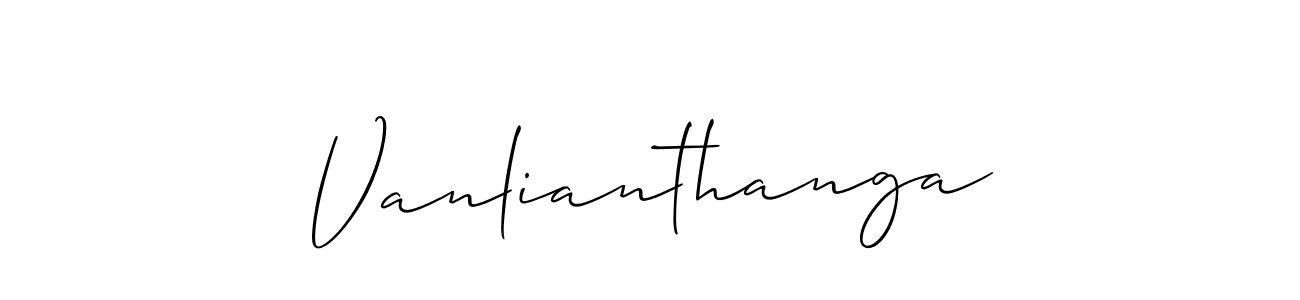 Create a beautiful signature design for name Vanlianthanga. With this signature (Allison_Script) fonts, you can make a handwritten signature for free. Vanlianthanga signature style 2 images and pictures png
