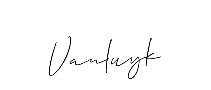 How to make Vanluyk name signature. Use Allison_Script style for creating short signs online. This is the latest handwritten sign. Vanluyk signature style 2 images and pictures png