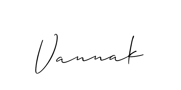 Best and Professional Signature Style for Vannak. Allison_Script Best Signature Style Collection. Vannak signature style 2 images and pictures png