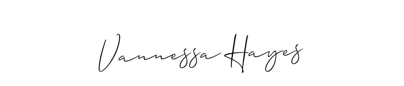 You should practise on your own different ways (Allison_Script) to write your name (Vannessa Hayes) in signature. don't let someone else do it for you. Vannessa Hayes signature style 2 images and pictures png