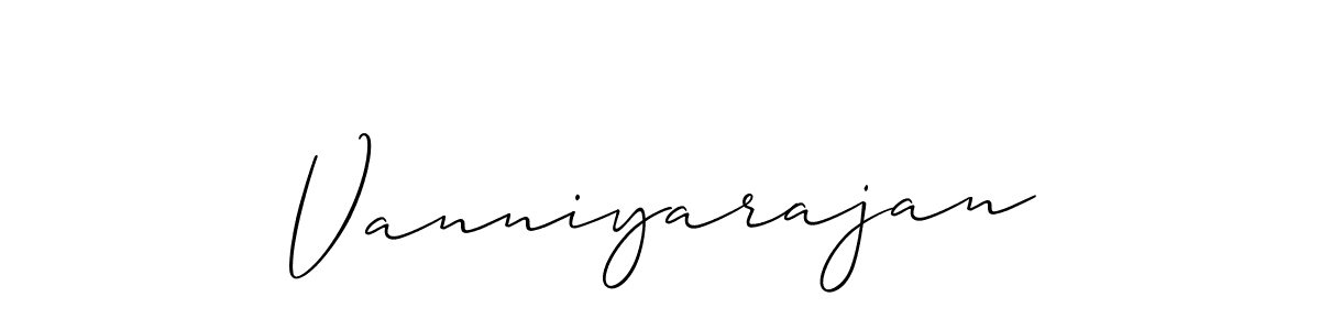 How to make Vanniyarajan name signature. Use Allison_Script style for creating short signs online. This is the latest handwritten sign. Vanniyarajan signature style 2 images and pictures png