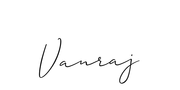 Design your own signature with our free online signature maker. With this signature software, you can create a handwritten (Allison_Script) signature for name Vanraj. Vanraj signature style 2 images and pictures png