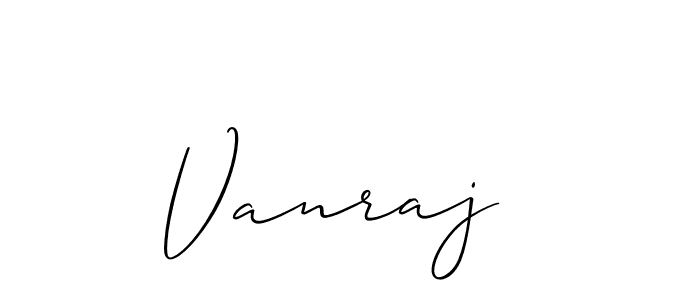 Use a signature maker to create a handwritten signature online. With this signature software, you can design (Allison_Script) your own signature for name Vanraj . Vanraj  signature style 2 images and pictures png