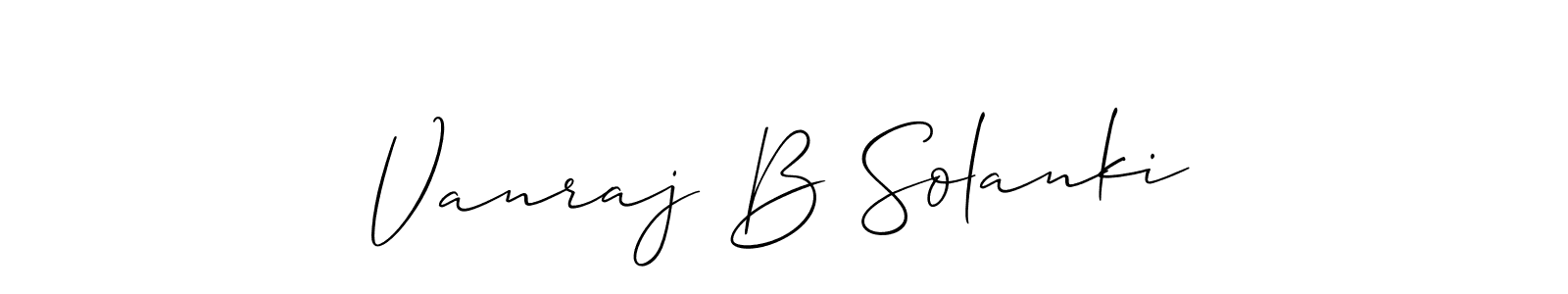 This is the best signature style for the Vanraj B Solanki name. Also you like these signature font (Allison_Script). Mix name signature. Vanraj B Solanki signature style 2 images and pictures png