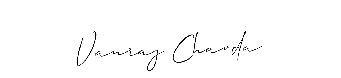 How to Draw Vanraj Chavda signature style? Allison_Script is a latest design signature styles for name Vanraj Chavda. Vanraj Chavda signature style 2 images and pictures png