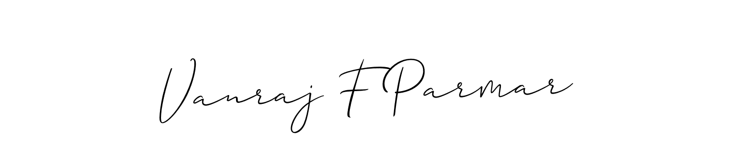 How to Draw Vanraj F Parmar signature style? Allison_Script is a latest design signature styles for name Vanraj F Parmar. Vanraj F Parmar signature style 2 images and pictures png