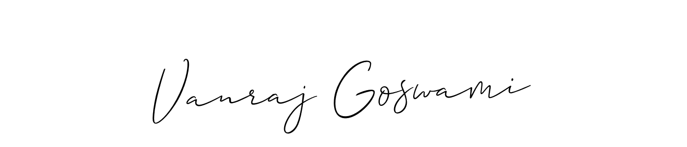 How to make Vanraj Goswami signature? Allison_Script is a professional autograph style. Create handwritten signature for Vanraj Goswami name. Vanraj Goswami signature style 2 images and pictures png