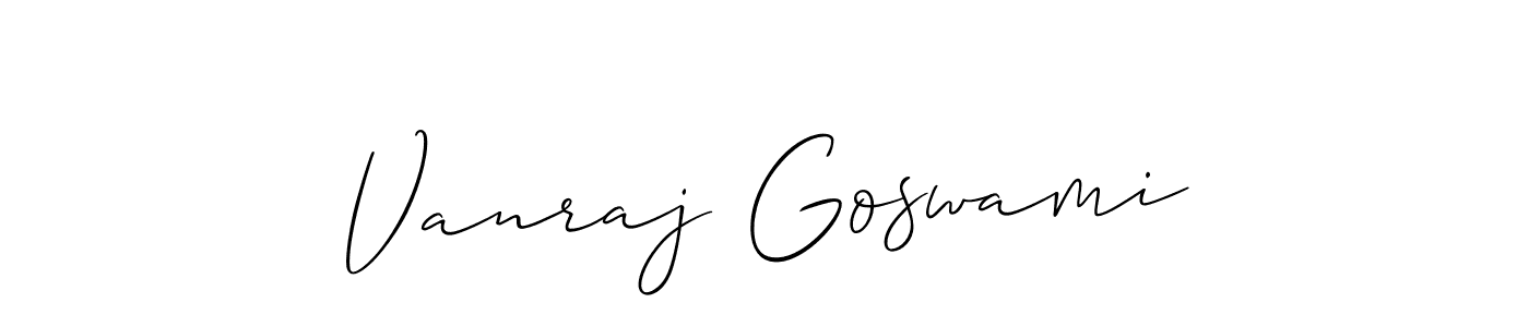 How to make Vanraj Goswami signature? Allison_Script is a professional autograph style. Create handwritten signature for Vanraj Goswami name. Vanraj Goswami signature style 2 images and pictures png