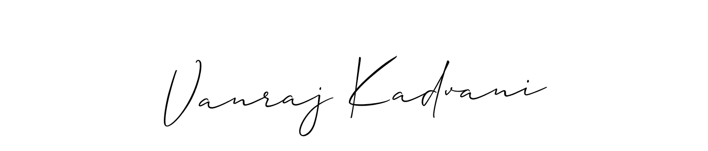 Use a signature maker to create a handwritten signature online. With this signature software, you can design (Allison_Script) your own signature for name Vanraj Kadvani. Vanraj Kadvani signature style 2 images and pictures png