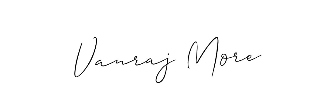 Also You can easily find your signature by using the search form. We will create Vanraj More name handwritten signature images for you free of cost using Allison_Script sign style. Vanraj More signature style 2 images and pictures png