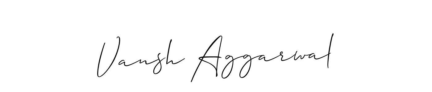 Also You can easily find your signature by using the search form. We will create Vansh Aggarwal name handwritten signature images for you free of cost using Allison_Script sign style. Vansh Aggarwal signature style 2 images and pictures png