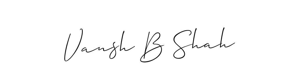 How to Draw Vansh B Shah signature style? Allison_Script is a latest design signature styles for name Vansh B Shah. Vansh B Shah signature style 2 images and pictures png