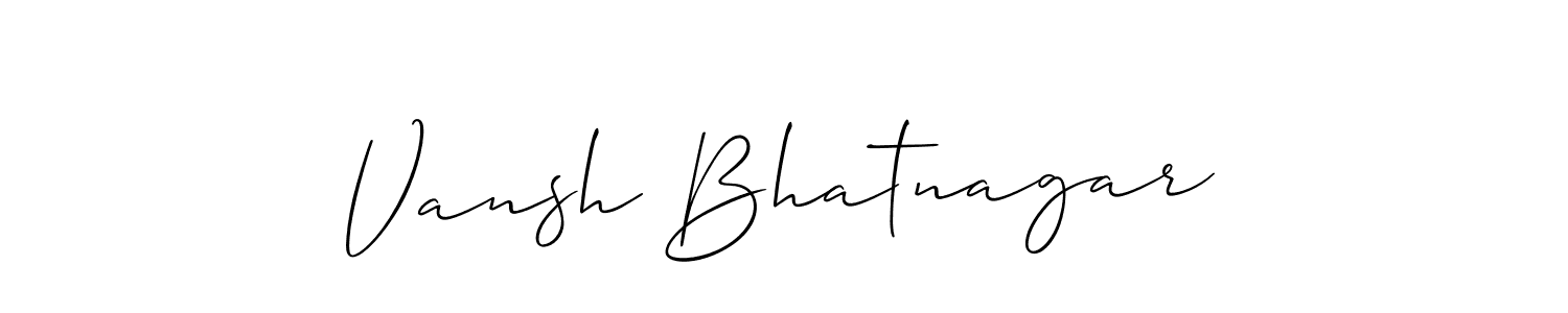 Vansh Bhatnagar stylish signature style. Best Handwritten Sign (Allison_Script) for my name. Handwritten Signature Collection Ideas for my name Vansh Bhatnagar. Vansh Bhatnagar signature style 2 images and pictures png