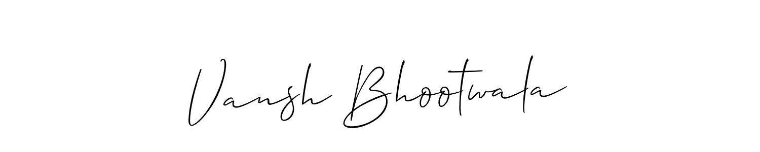 Make a short Vansh Bhootwala signature style. Manage your documents anywhere anytime using Allison_Script. Create and add eSignatures, submit forms, share and send files easily. Vansh Bhootwala signature style 2 images and pictures png