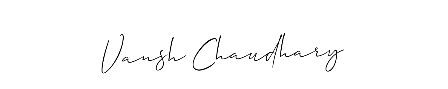 How to make Vansh Chaudhary name signature. Use Allison_Script style for creating short signs online. This is the latest handwritten sign. Vansh Chaudhary signature style 2 images and pictures png