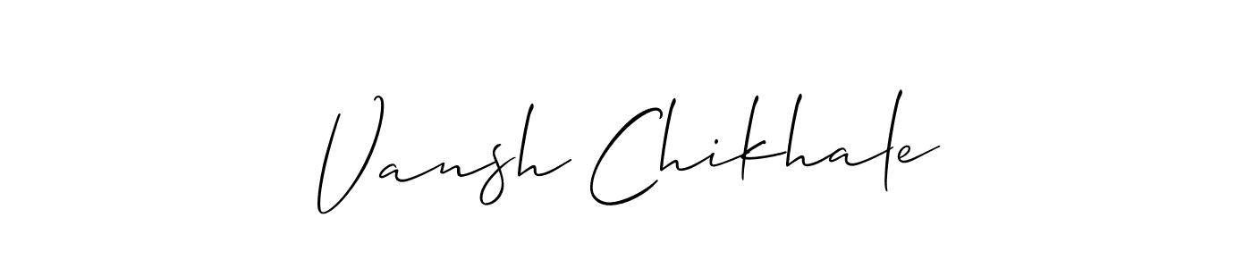 if you are searching for the best signature style for your name Vansh Chikhale. so please give up your signature search. here we have designed multiple signature styles  using Allison_Script. Vansh Chikhale signature style 2 images and pictures png
