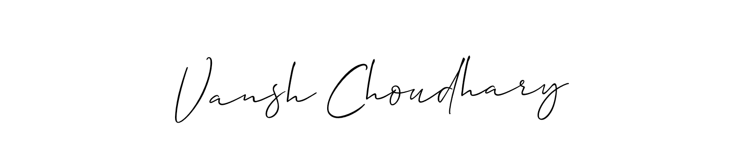 Make a short Vansh Choudhary signature style. Manage your documents anywhere anytime using Allison_Script. Create and add eSignatures, submit forms, share and send files easily. Vansh Choudhary signature style 2 images and pictures png