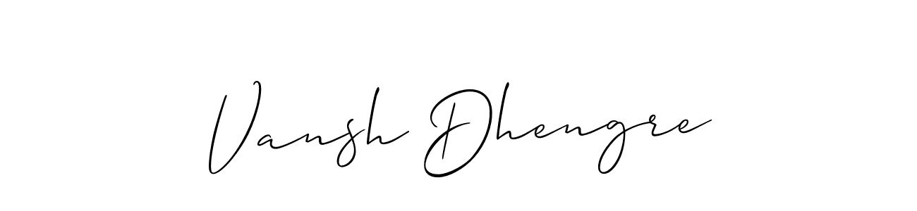 How to make Vansh Dhengre signature? Allison_Script is a professional autograph style. Create handwritten signature for Vansh Dhengre name. Vansh Dhengre signature style 2 images and pictures png