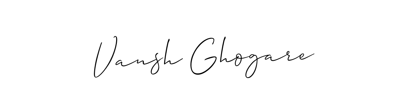 You should practise on your own different ways (Allison_Script) to write your name (Vansh Ghogare) in signature. don't let someone else do it for you. Vansh Ghogare signature style 2 images and pictures png