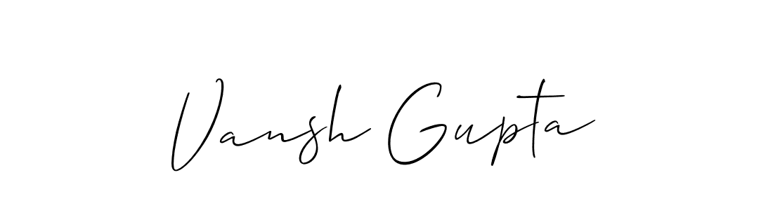 The best way (Allison_Script) to make a short signature is to pick only two or three words in your name. The name Vansh Gupta include a total of six letters. For converting this name. Vansh Gupta signature style 2 images and pictures png