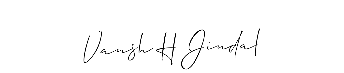 This is the best signature style for the Vansh H Jindal name. Also you like these signature font (Allison_Script). Mix name signature. Vansh H Jindal signature style 2 images and pictures png