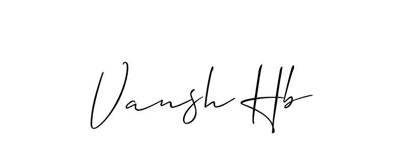 The best way (Allison_Script) to make a short signature is to pick only two or three words in your name. The name Vansh Hb include a total of six letters. For converting this name. Vansh Hb signature style 2 images and pictures png