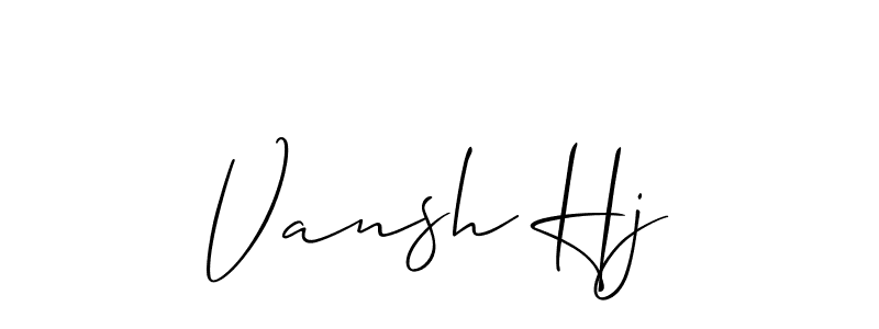 Also we have Vansh Hj name is the best signature style. Create professional handwritten signature collection using Allison_Script autograph style. Vansh Hj signature style 2 images and pictures png