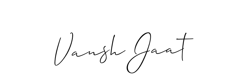 Create a beautiful signature design for name Vansh Jaat. With this signature (Allison_Script) fonts, you can make a handwritten signature for free. Vansh Jaat signature style 2 images and pictures png