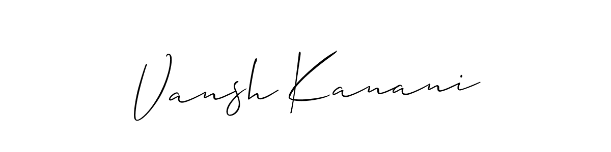 if you are searching for the best signature style for your name Vansh Kanani. so please give up your signature search. here we have designed multiple signature styles  using Allison_Script. Vansh Kanani signature style 2 images and pictures png
