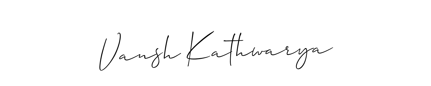 It looks lik you need a new signature style for name Vansh Kathwarya. Design unique handwritten (Allison_Script) signature with our free signature maker in just a few clicks. Vansh Kathwarya signature style 2 images and pictures png
