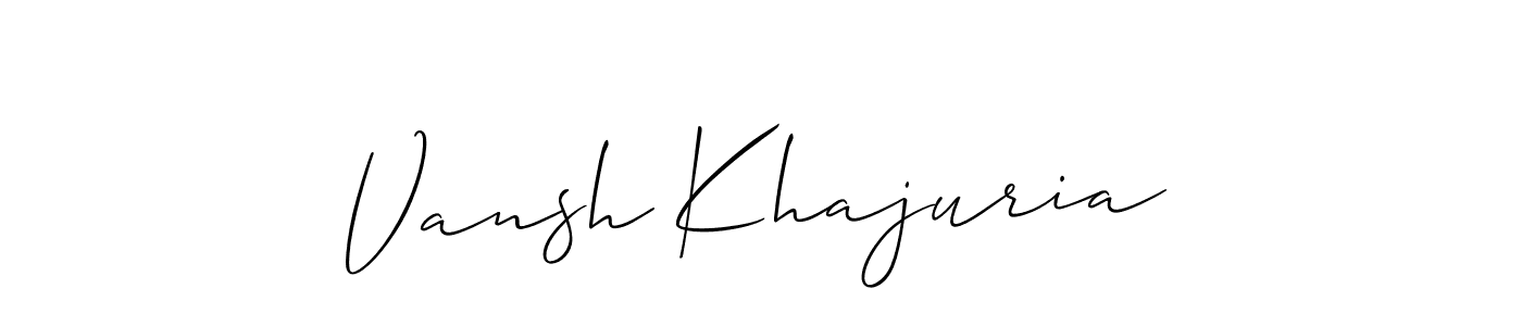 It looks lik you need a new signature style for name Vansh Khajuria. Design unique handwritten (Allison_Script) signature with our free signature maker in just a few clicks. Vansh Khajuria signature style 2 images and pictures png