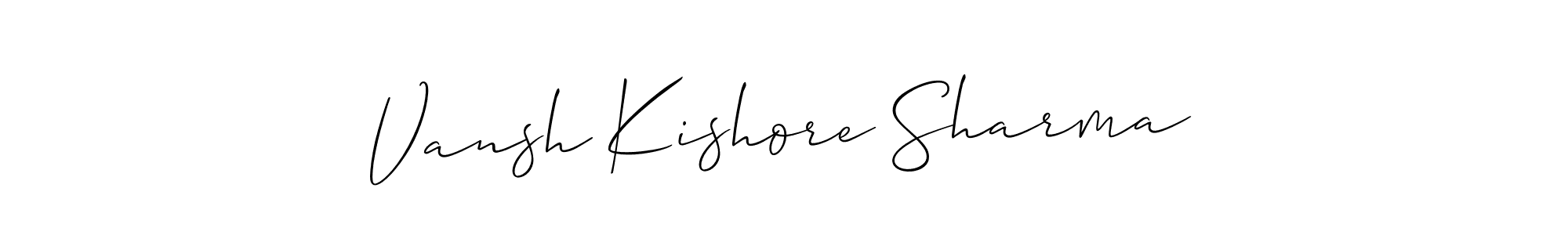 Make a short Vansh Kishore Sharma signature style. Manage your documents anywhere anytime using Allison_Script. Create and add eSignatures, submit forms, share and send files easily. Vansh Kishore Sharma signature style 2 images and pictures png