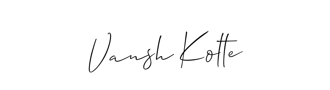 Make a beautiful signature design for name Vansh Kolte. With this signature (Allison_Script) style, you can create a handwritten signature for free. Vansh Kolte signature style 2 images and pictures png